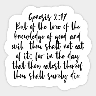 Genesis 2:17 Bible Verse Sticker